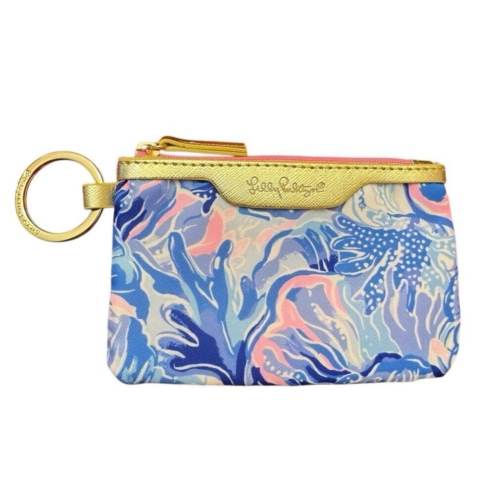Lilly Pulitzer Shade Seekers Print ID Case Wallet Coin Purse with Keychain